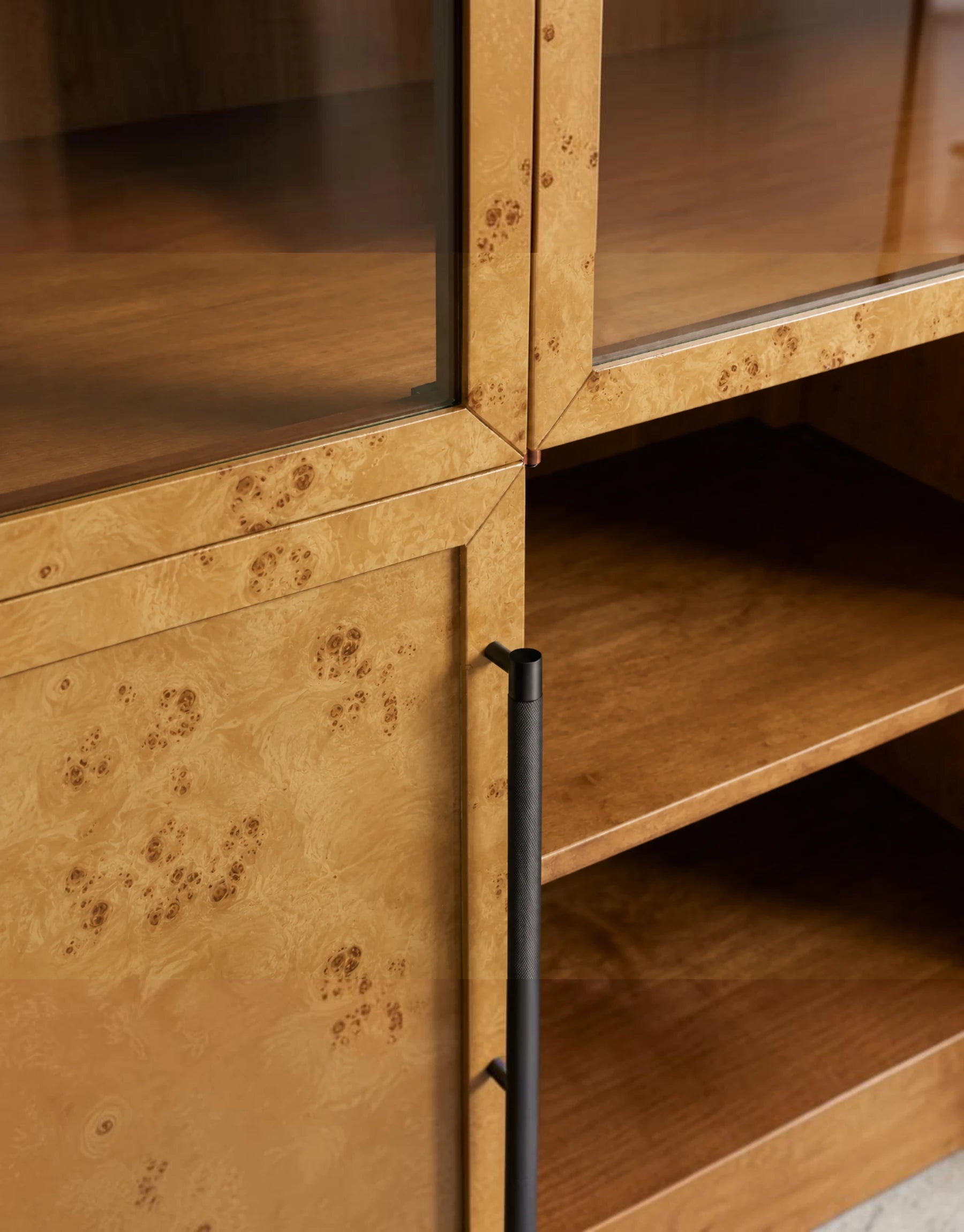 Hettly Burl Glass Cabinet