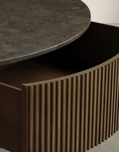 Finnely Round Storage Coffee Table