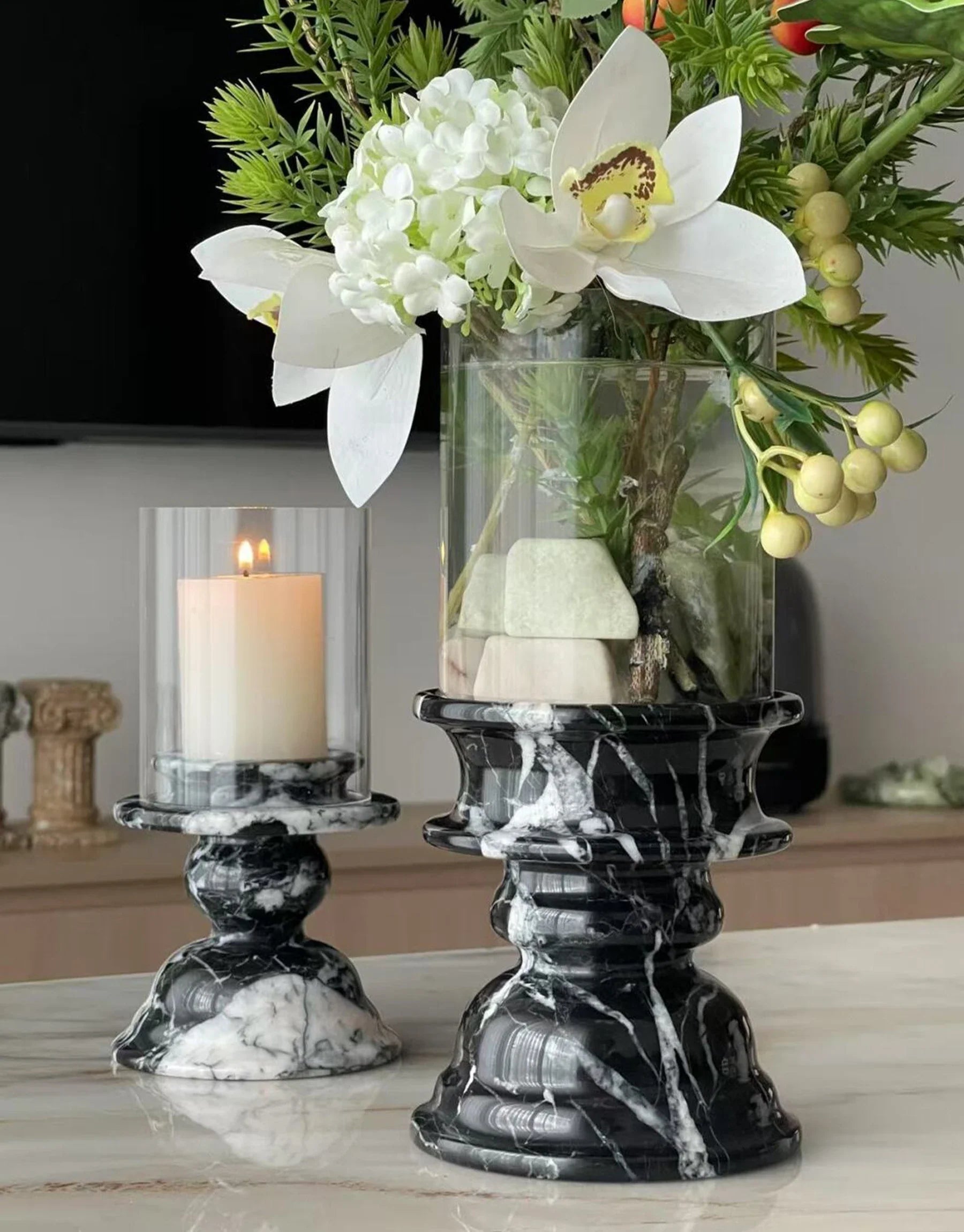 Altan Marble Candle Holder & Vase