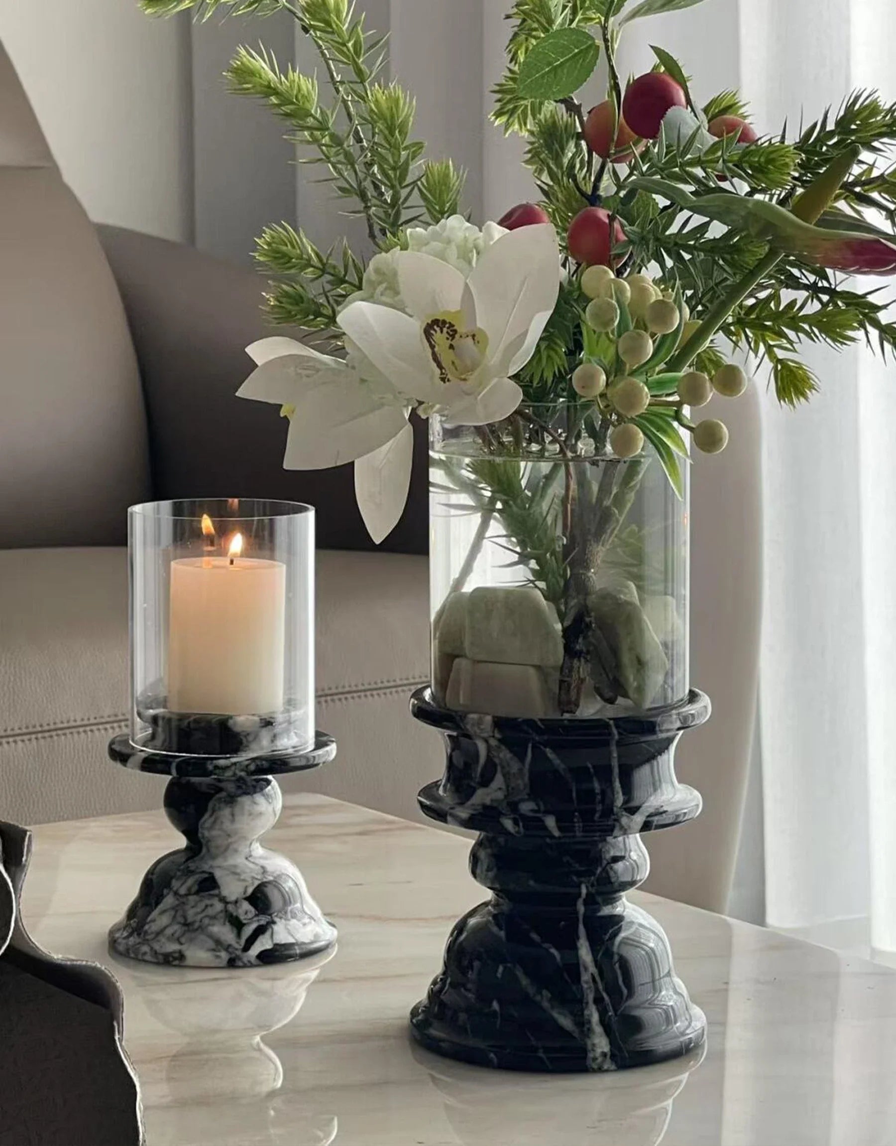 Altan Marble Candle Holder & Vase