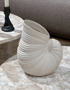 Calliope Hand-Carved Nautilus Shell Ceramic Vase