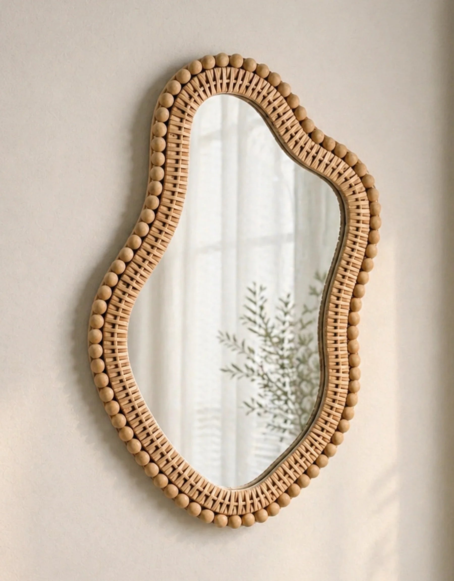 Jantar Handwoven Rattan Wall Mirror