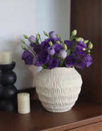 Lucas Hand-Carved Textured Ceramic Vase