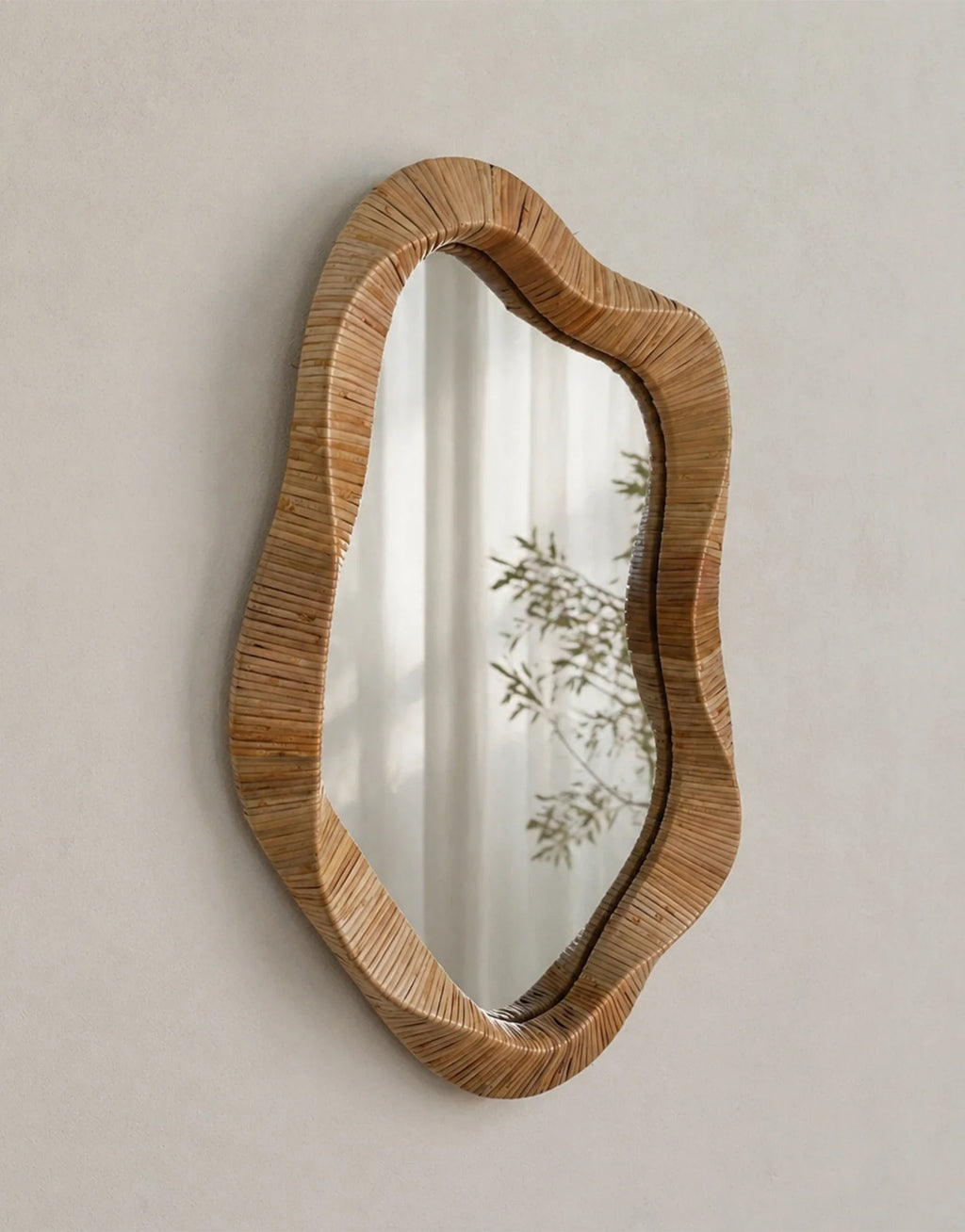 Lydia Handwoven Rattan Wall Mirror