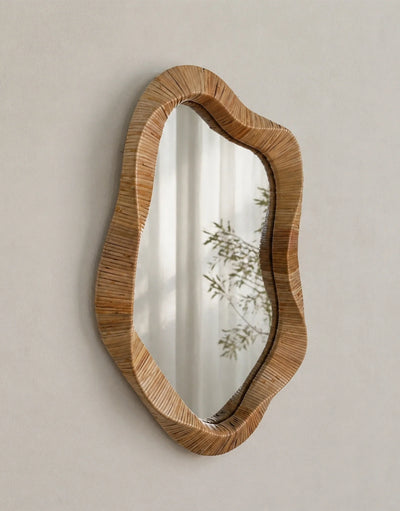 Lydia Handwoven Rattan Wall Mirror
